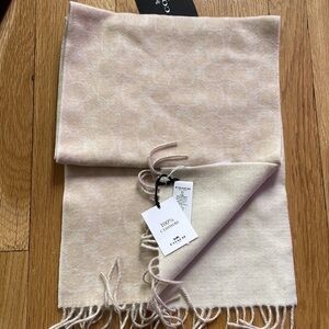 NEW COACH - cashmere scarf ivory/pink